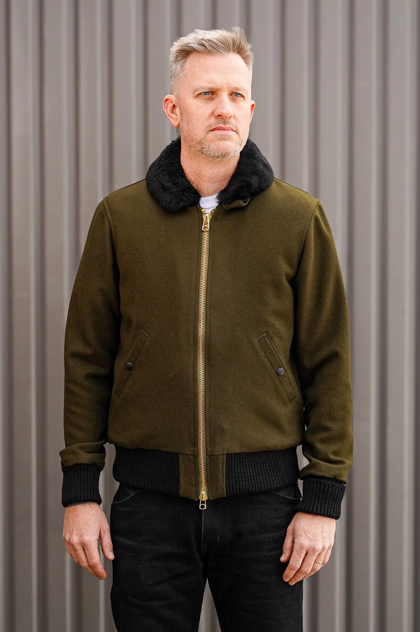 Dehen 1920 Wool Flyers Club Jacket - Loden