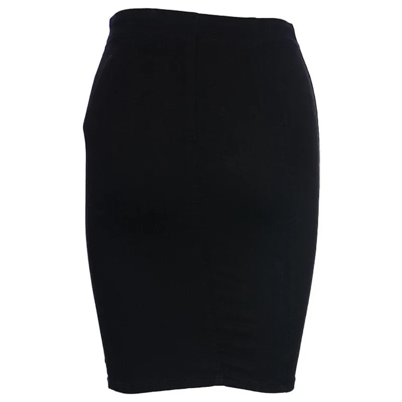 DIESEL Womens Skirt High-Waist Plain Bodycon Tube Pencil Short Zipped Mini Skirt