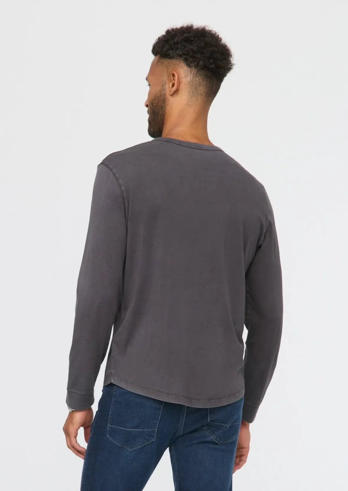 Duer Men's PurePima Vintage Henley - Washed Grey