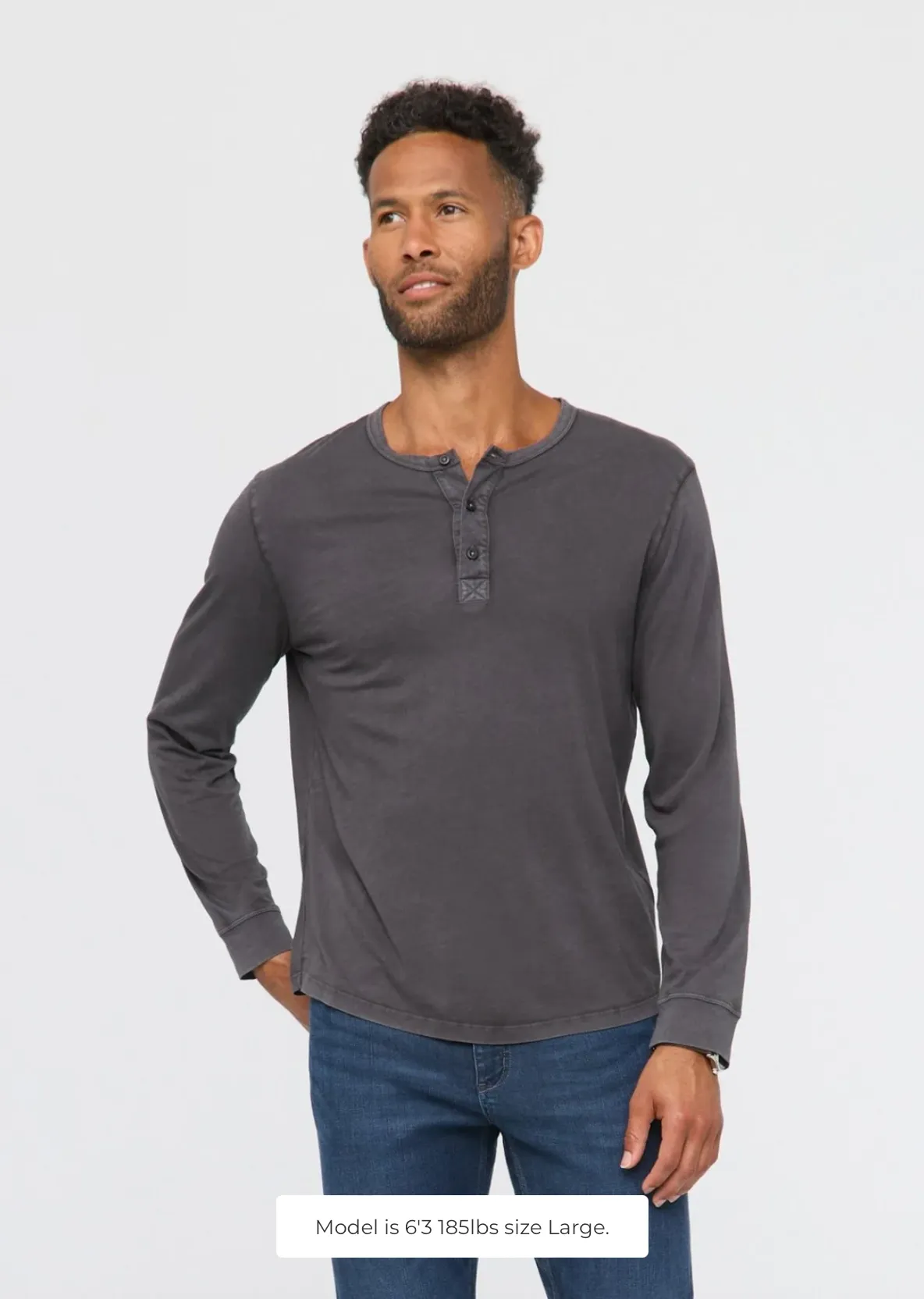 Duer Men's PurePima Vintage Henley - Washed Grey