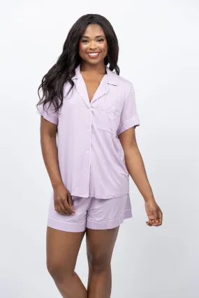 Eberjey Gisele The Tencel Modal Pajama Set in Lavender/Ivory