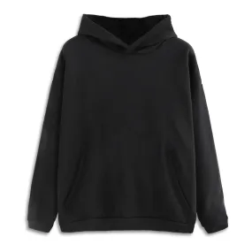 Entree LS Relaxed Black Drop Shoulder Pullover Hoodie