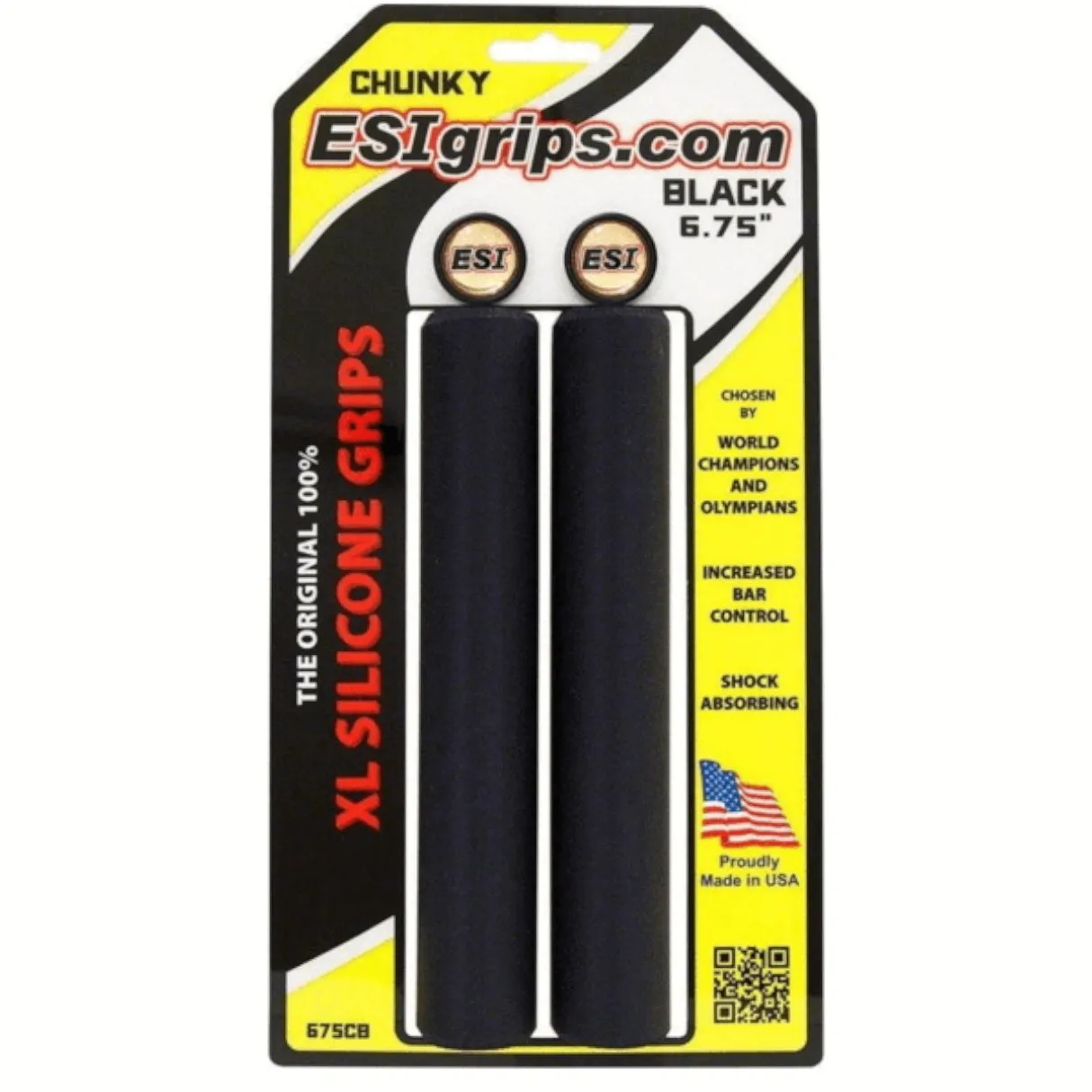 ESI Chunky 6.75" or 8.25" Bike Black Grips 100% SILICONE