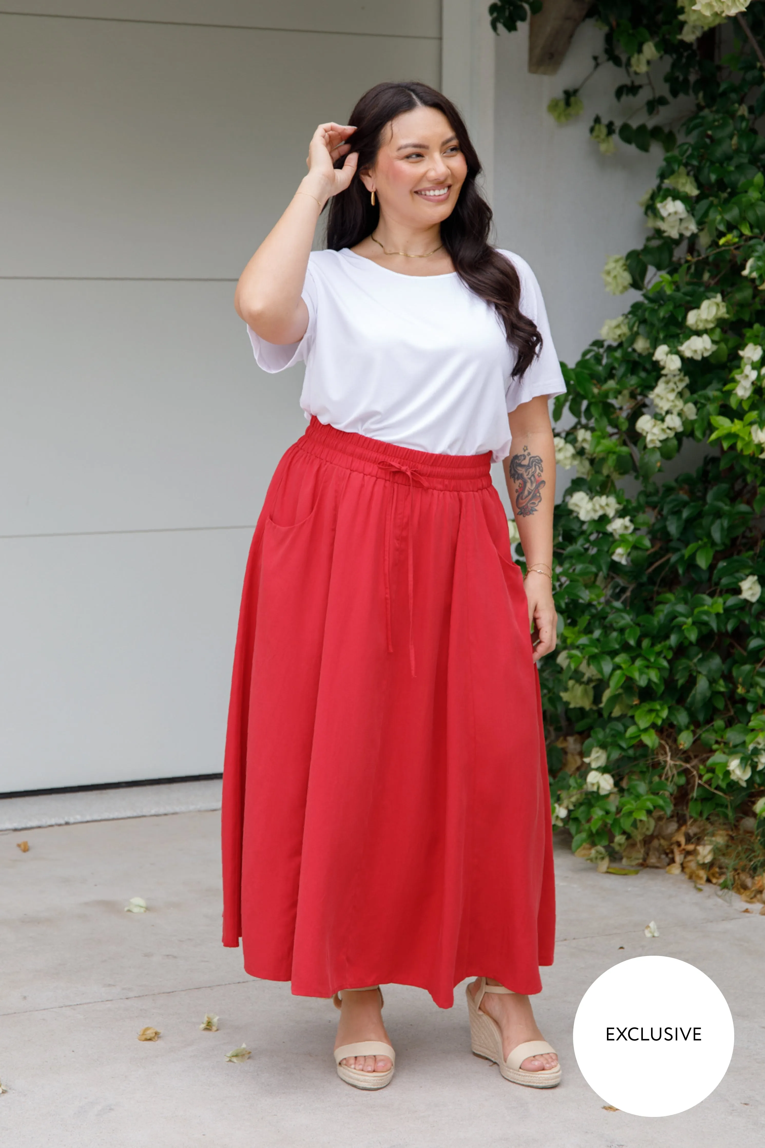 Esme Skirt | Cherry Red