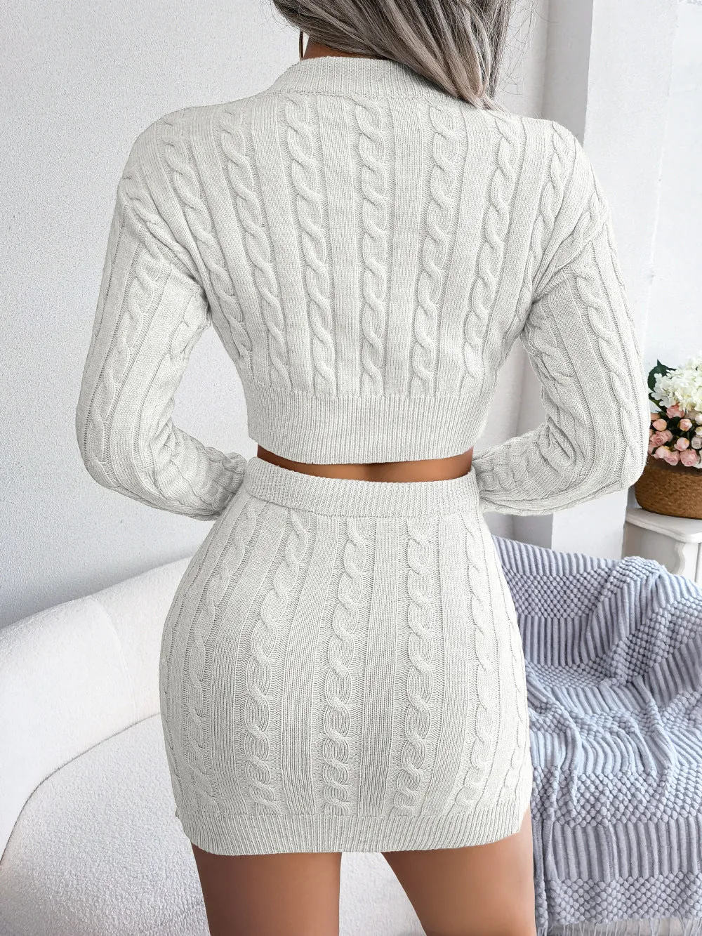 Falling in fashion Two Piece Sweater Dress | Knitted Co-ord Set | Two Piece Outfit Set