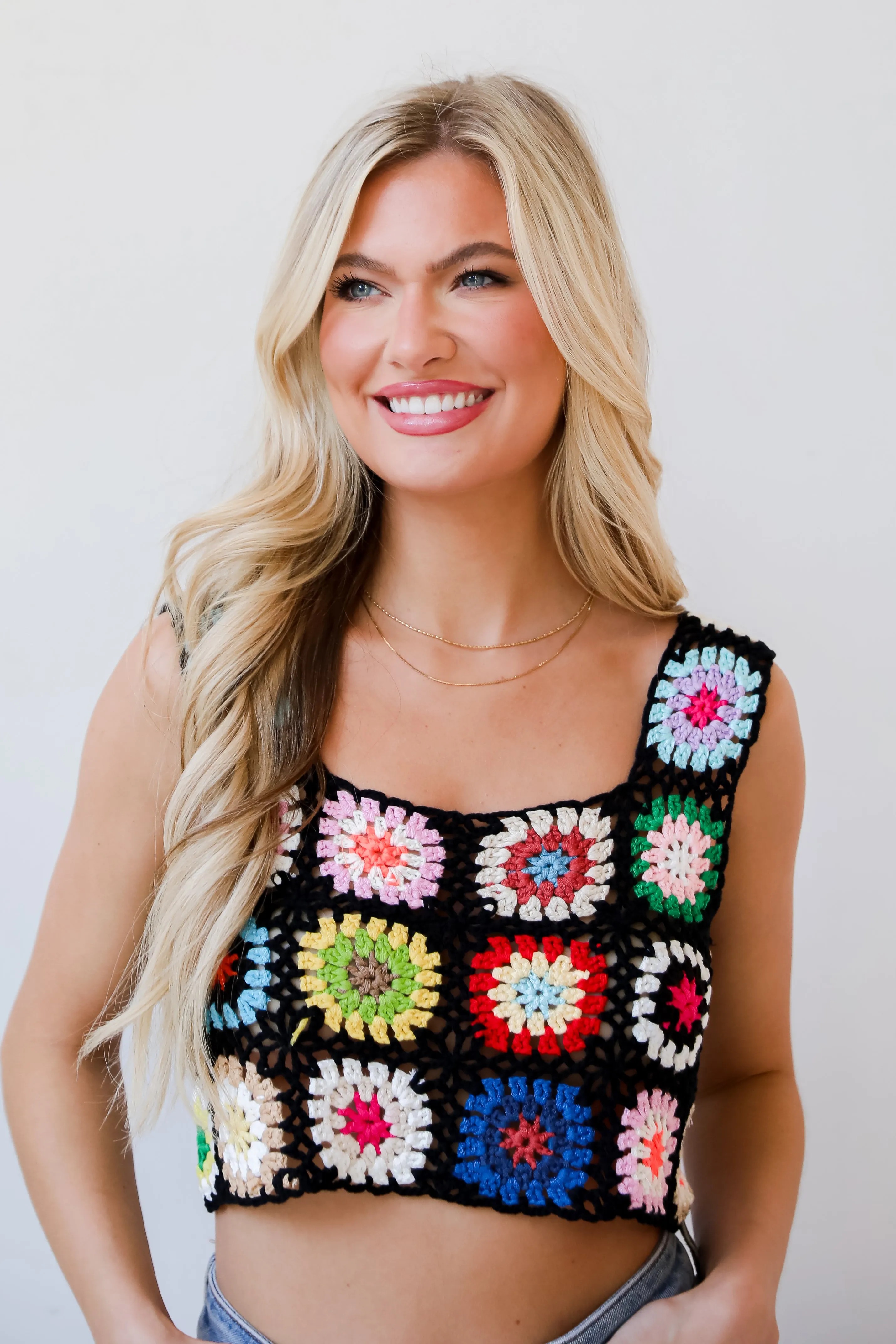 FINAL SALE - Tropical Lifestyle Crochet Knit Tank