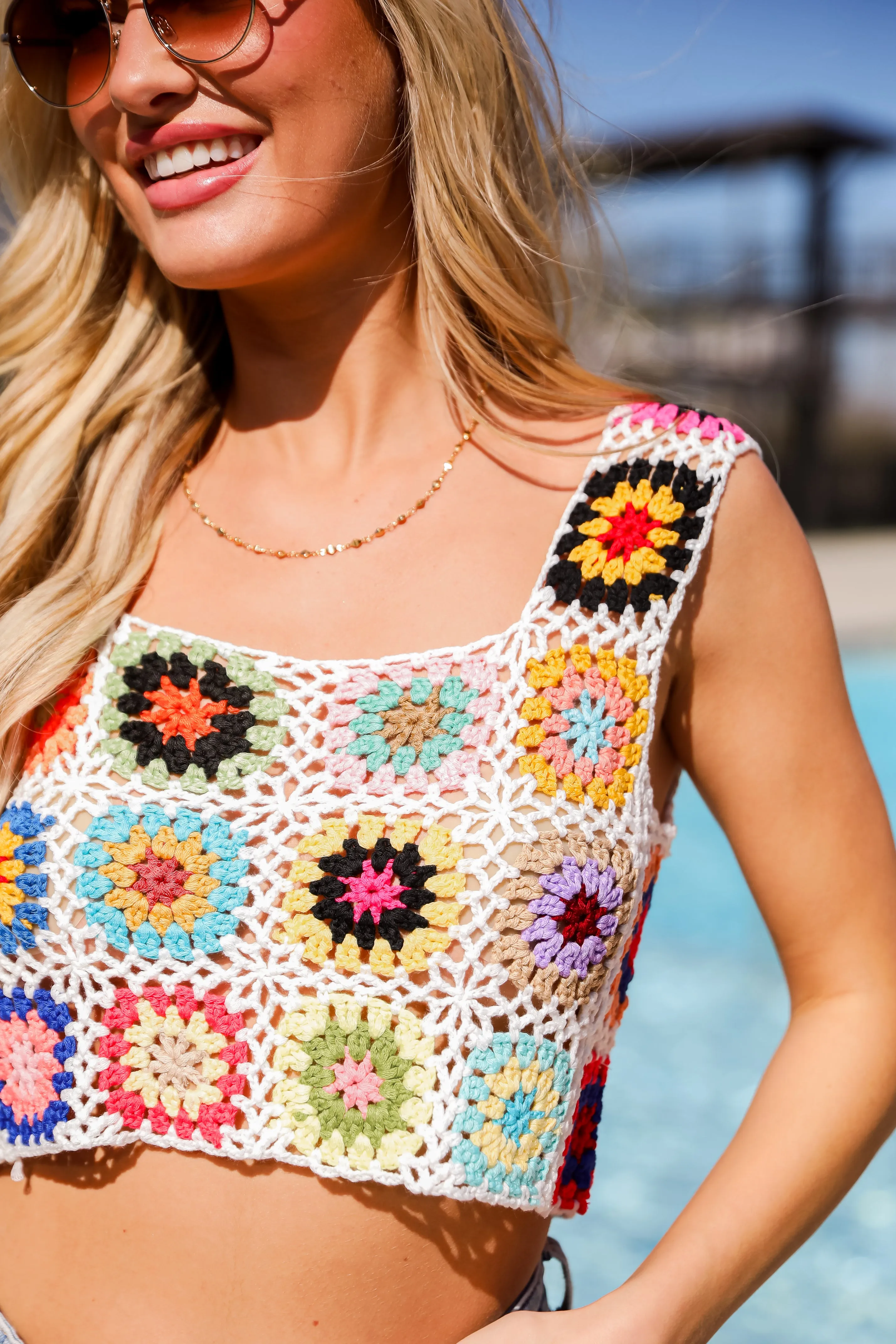 FINAL SALE - Tropical Lifestyle Crochet Knit Tank