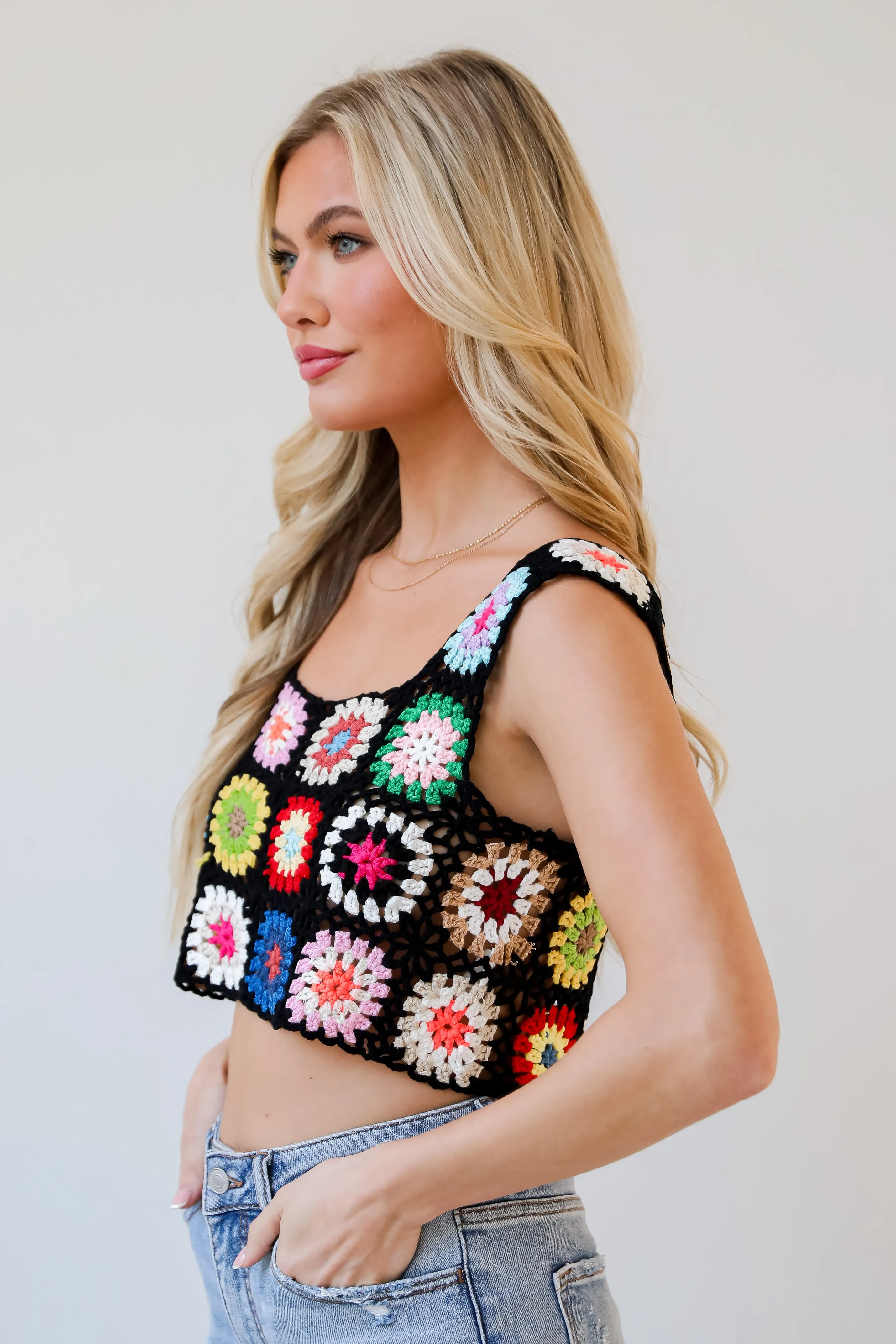 FINAL SALE - Tropical Lifestyle Crochet Knit Tank