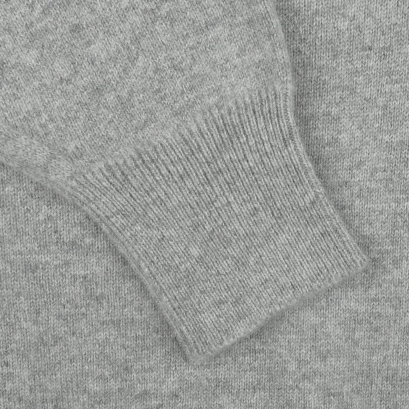 Flannel Grey Deep V-Neck Lambswool Sweater