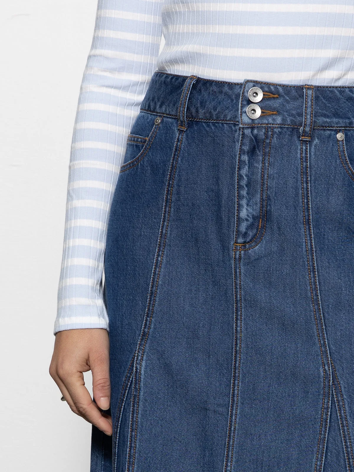 Flora Denim Skirt Happy Hour