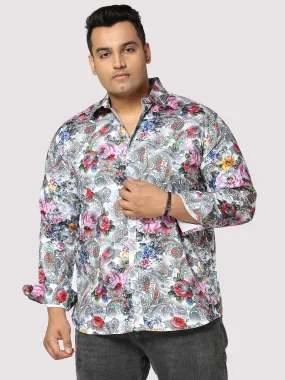 Floral Fusion Digital Printed Full Sleeve Men's Plus Size