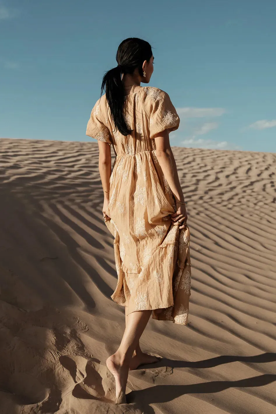 Fool For You Midi Dress in Camel