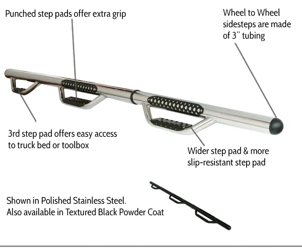 Go Rhino Dominator D3 Side Steps Chevy Silverado Diesel (11-13) [Modular / Wheel-to-Wheel]