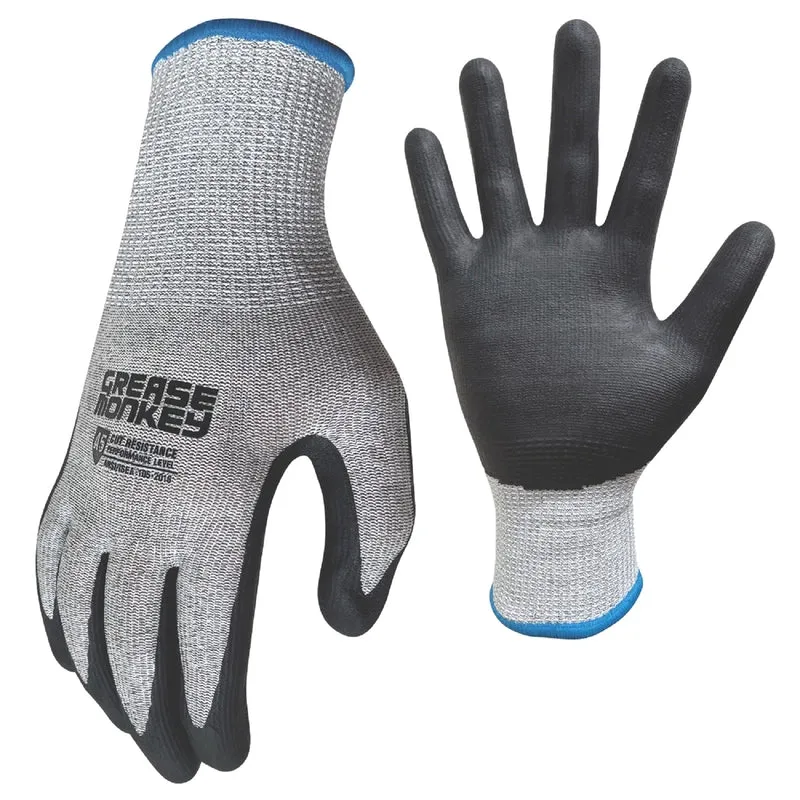 Grease Monkey M Cut Resistant Black/Gray Gloves