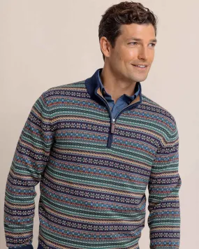 Heather Fair Isle Quarter Zip Sweater