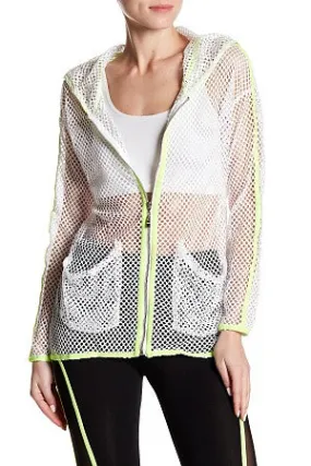 Hi-Lite Jacket Fluorescent green trimmed hoodie