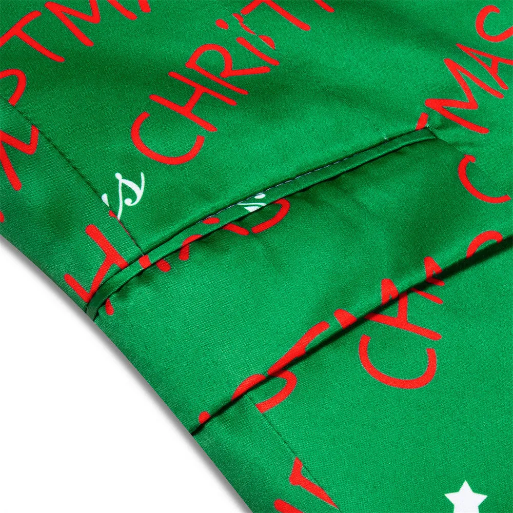 Hi-Tie Green Christmas Suit Silk Festival Designer Suit for Men