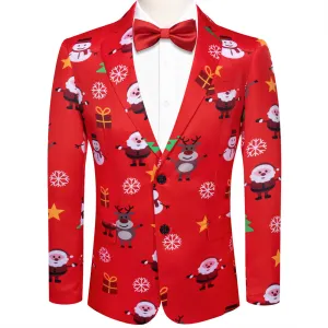 Hi-Tie Red Christmas Suit Festival Designer Snata Suit for Men