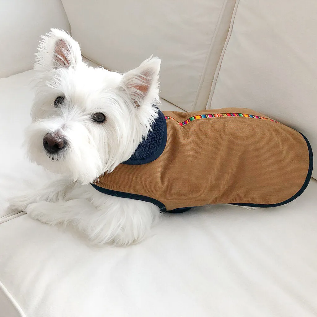 Inca Trail Corduroy   Fleece Cozy Dog Jacket (FINAL SALE)