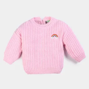 Infant Girls Knitted Sweater Rainbow - Pink