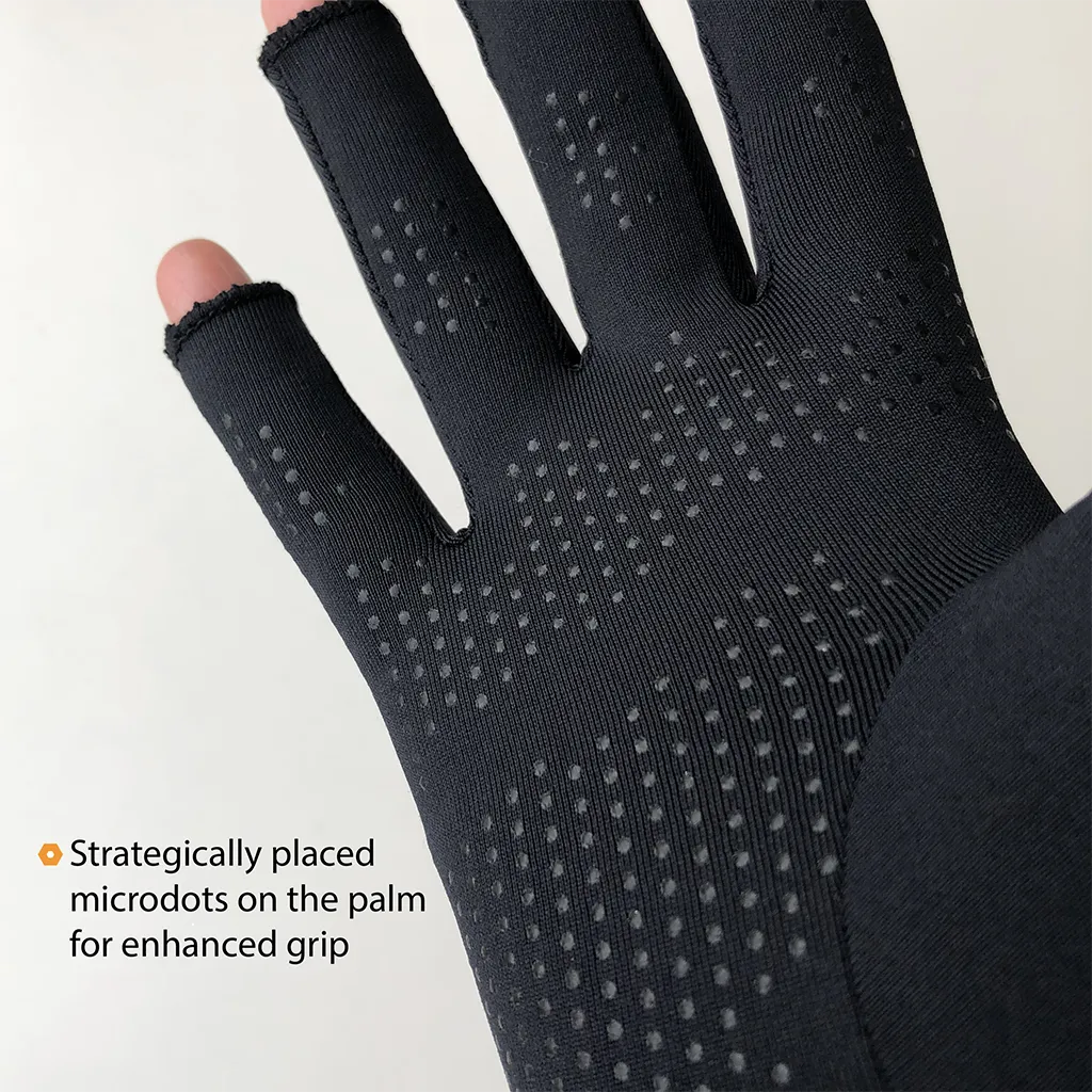 Infrared Compression Open Finger Gloves Palm Grip