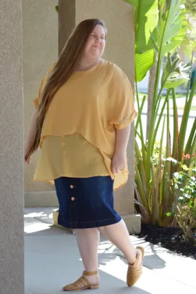 Isabel Curvy Mustard Top