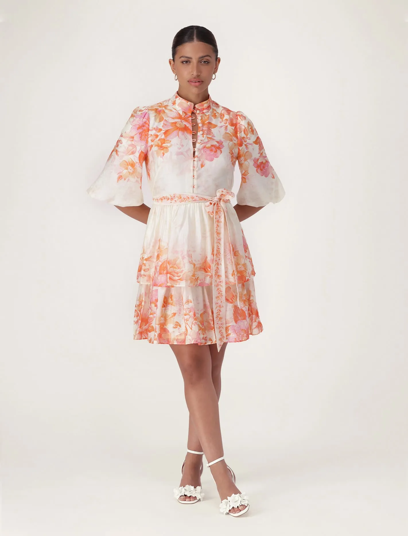 Isla Printed Tiered Mini Dress