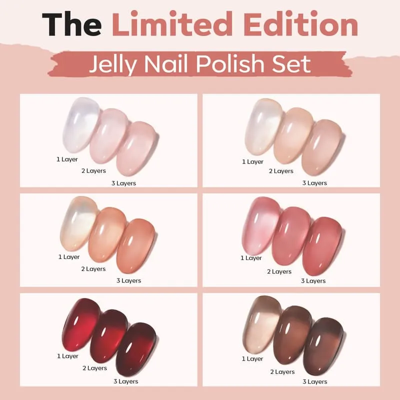 Jelly Park - 6 Colors Nail Polish Set