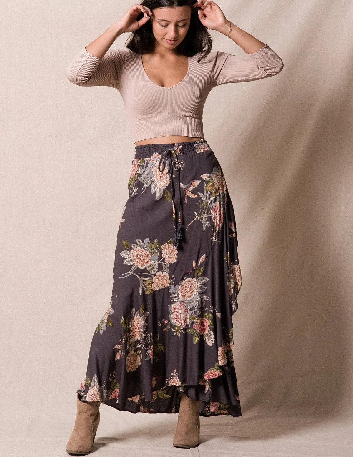 Katie Faux Wrap Skirt