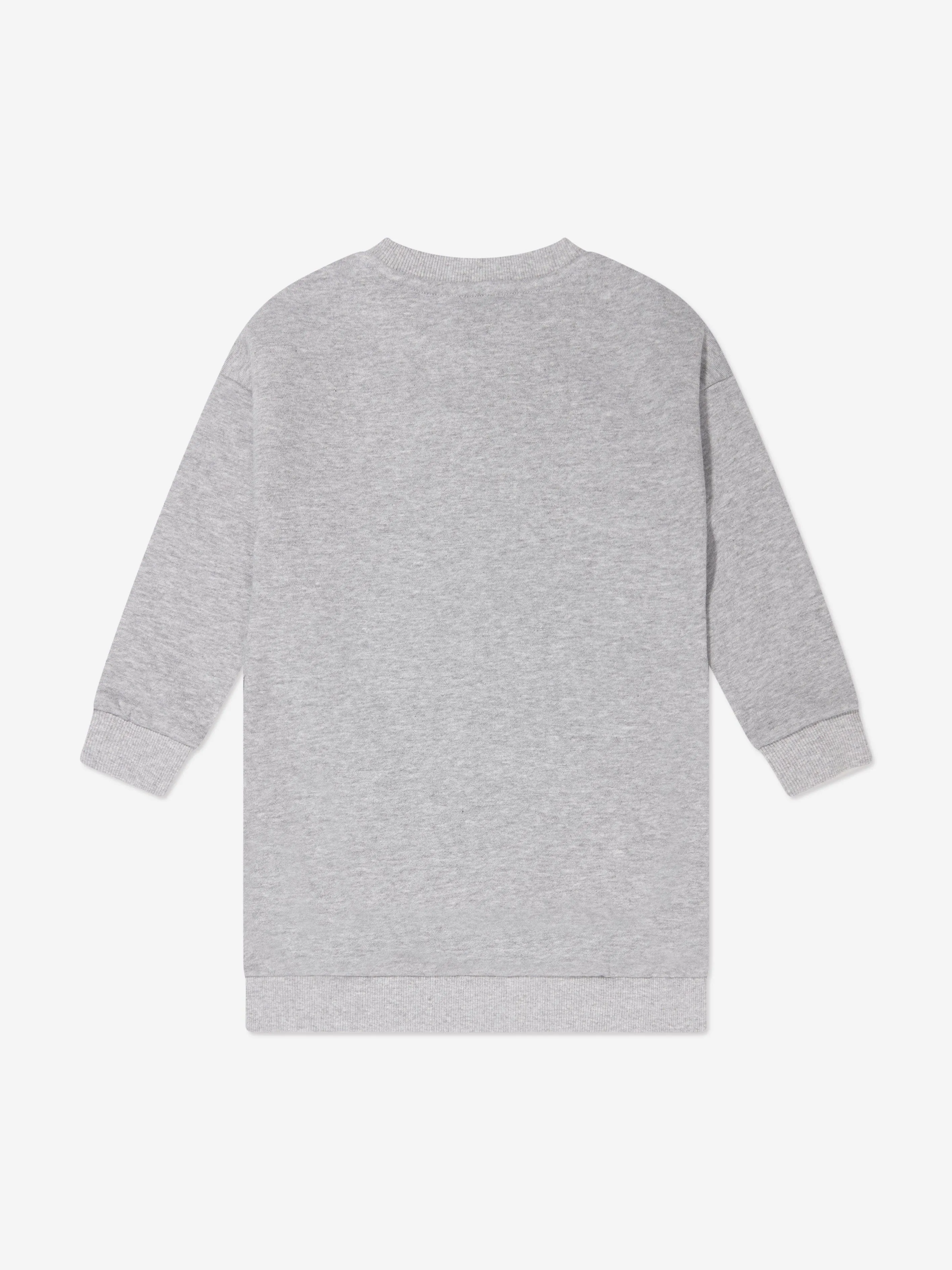 KENZO Girls Embroidered Sweater Dress in Grey