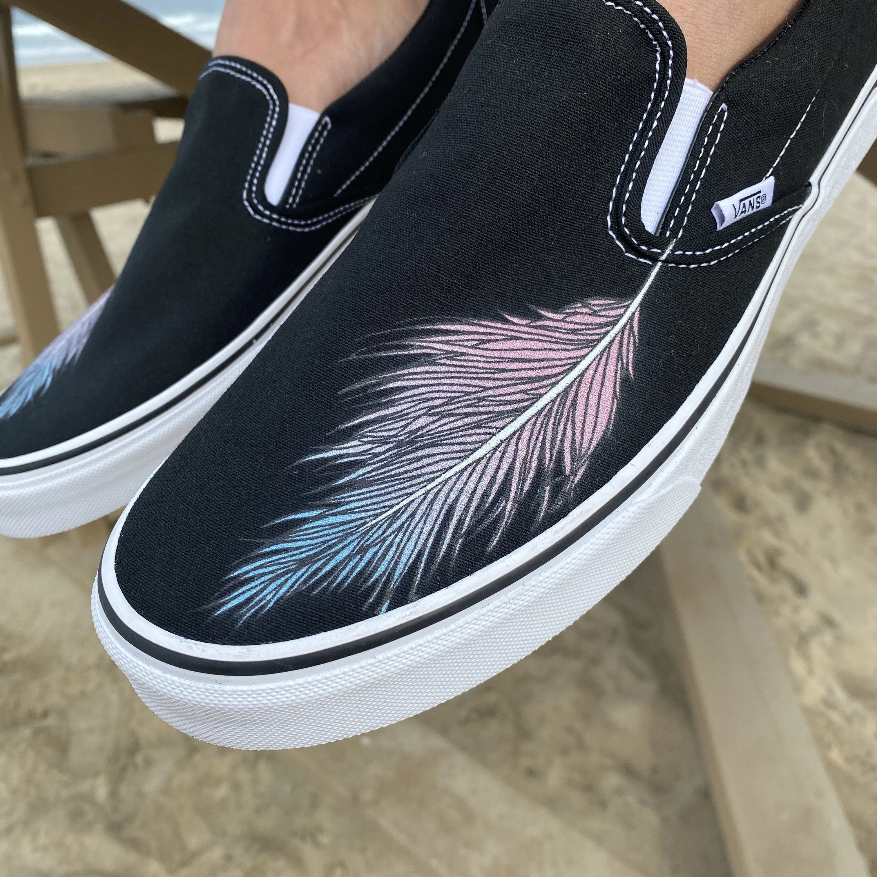 Kids Shoes - Feather Black Slip Ons