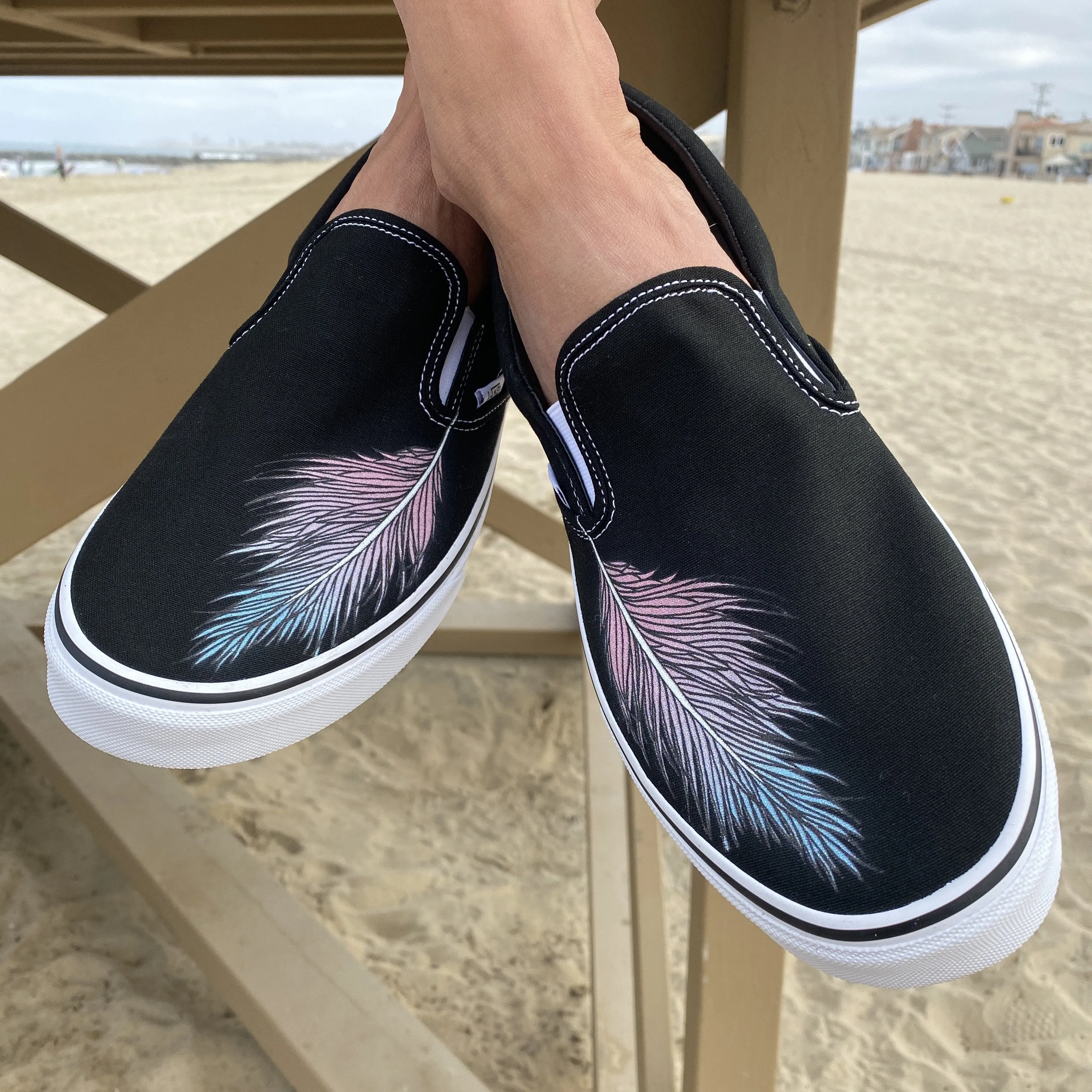 Kids Shoes - Feather Black Slip Ons