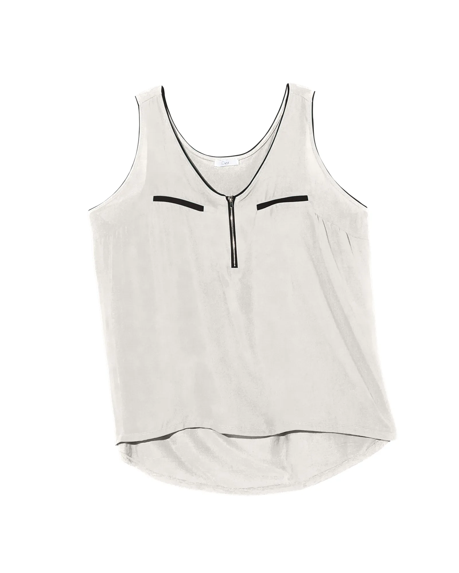 Kindred Zip Front Tank | White / Black