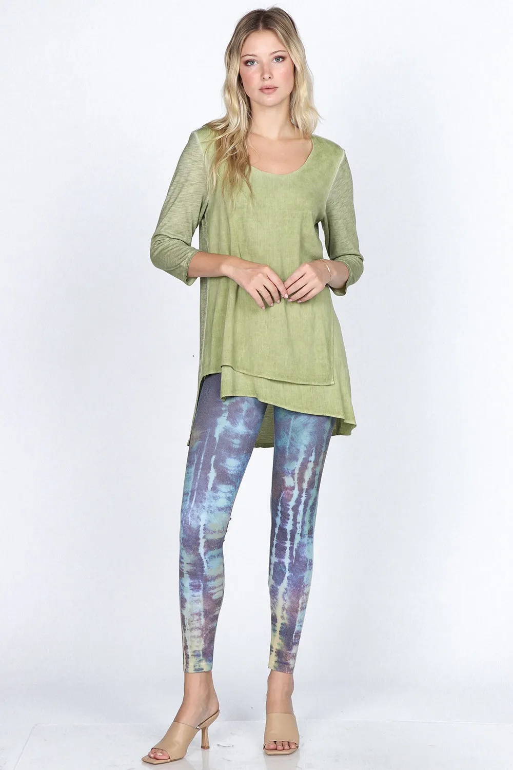 Layered Asymmetrical Oil Washed Tunic