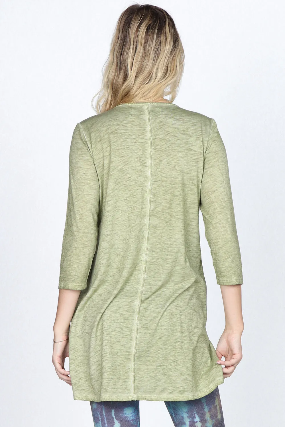 Layered Asymmetrical Oil Washed Tunic