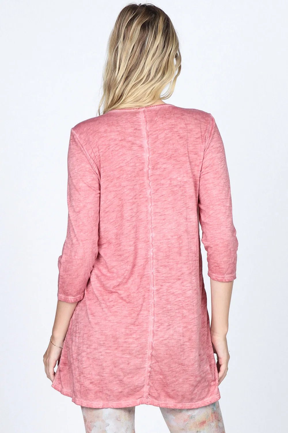 Layered Asymmetrical Oil Washed Tunic