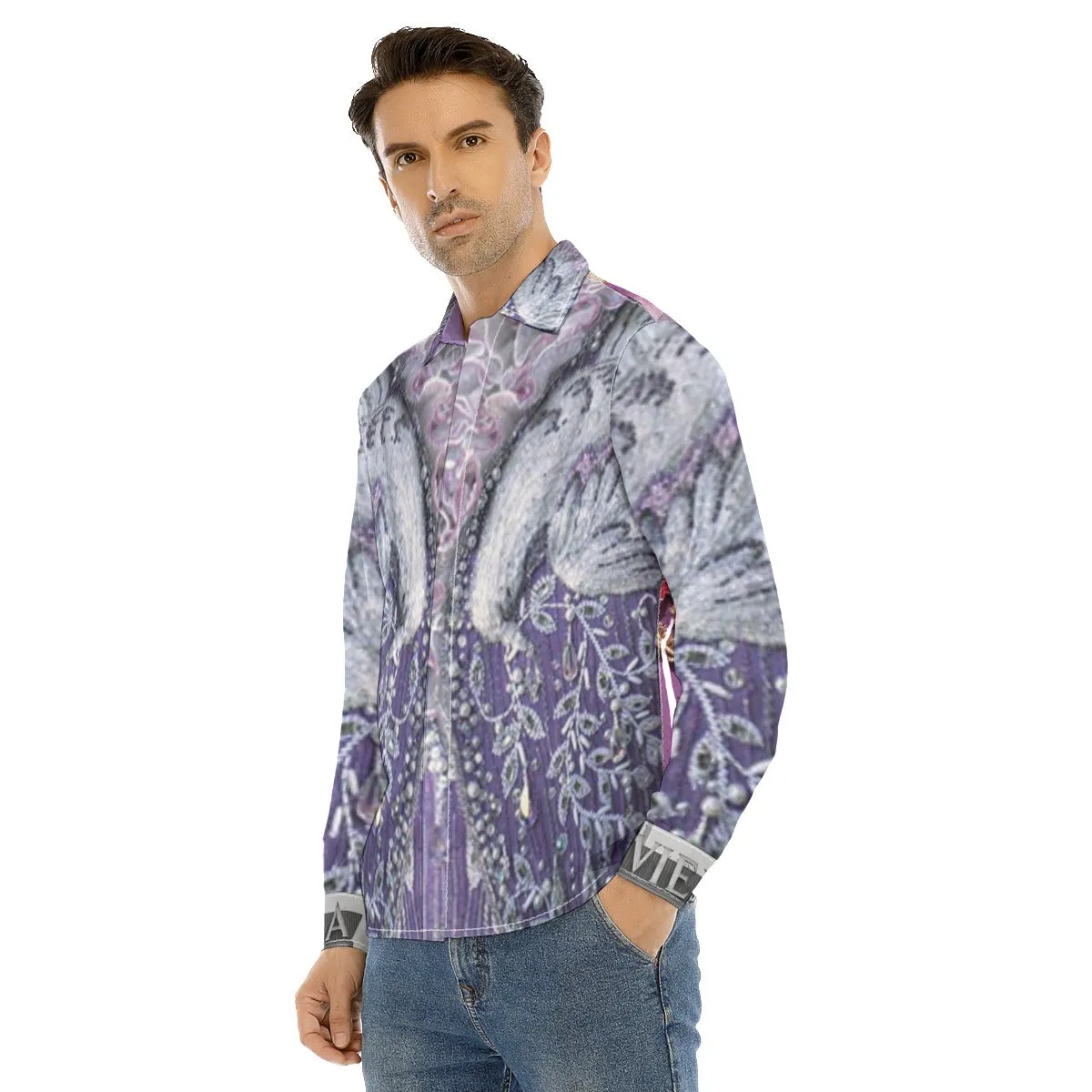 Liberace Phoenix Costume Print Men's Dress Shirt