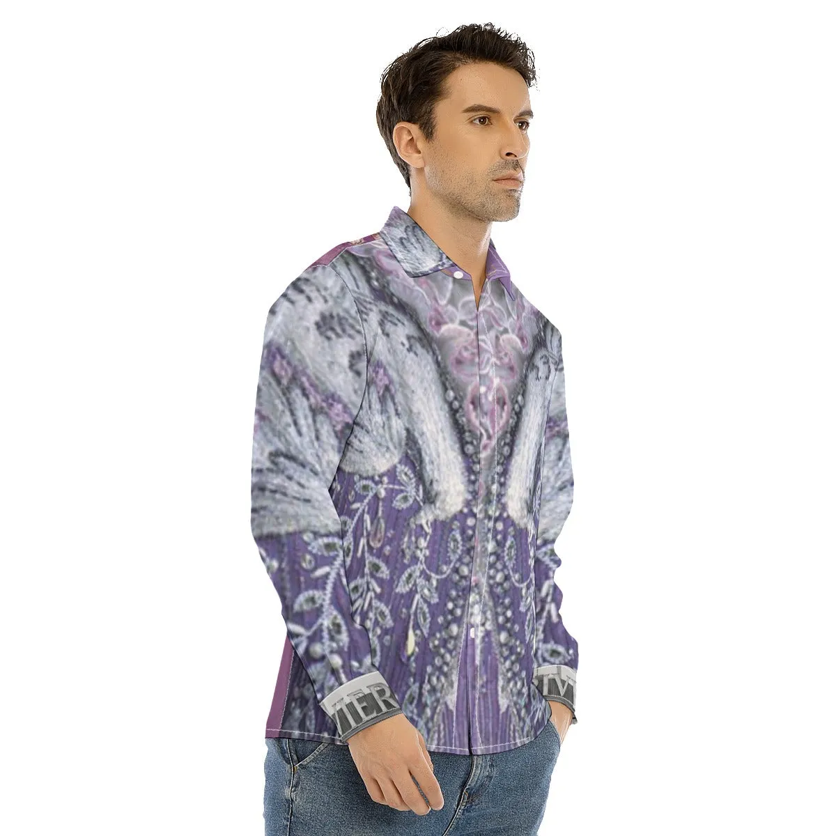 Liberace Phoenix Costume Print Men's Dress Shirt