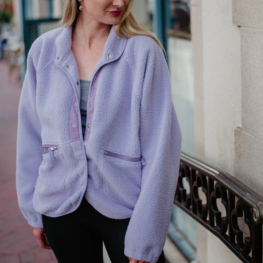 Light Purple Wholesale Athletic Fleece Jacket