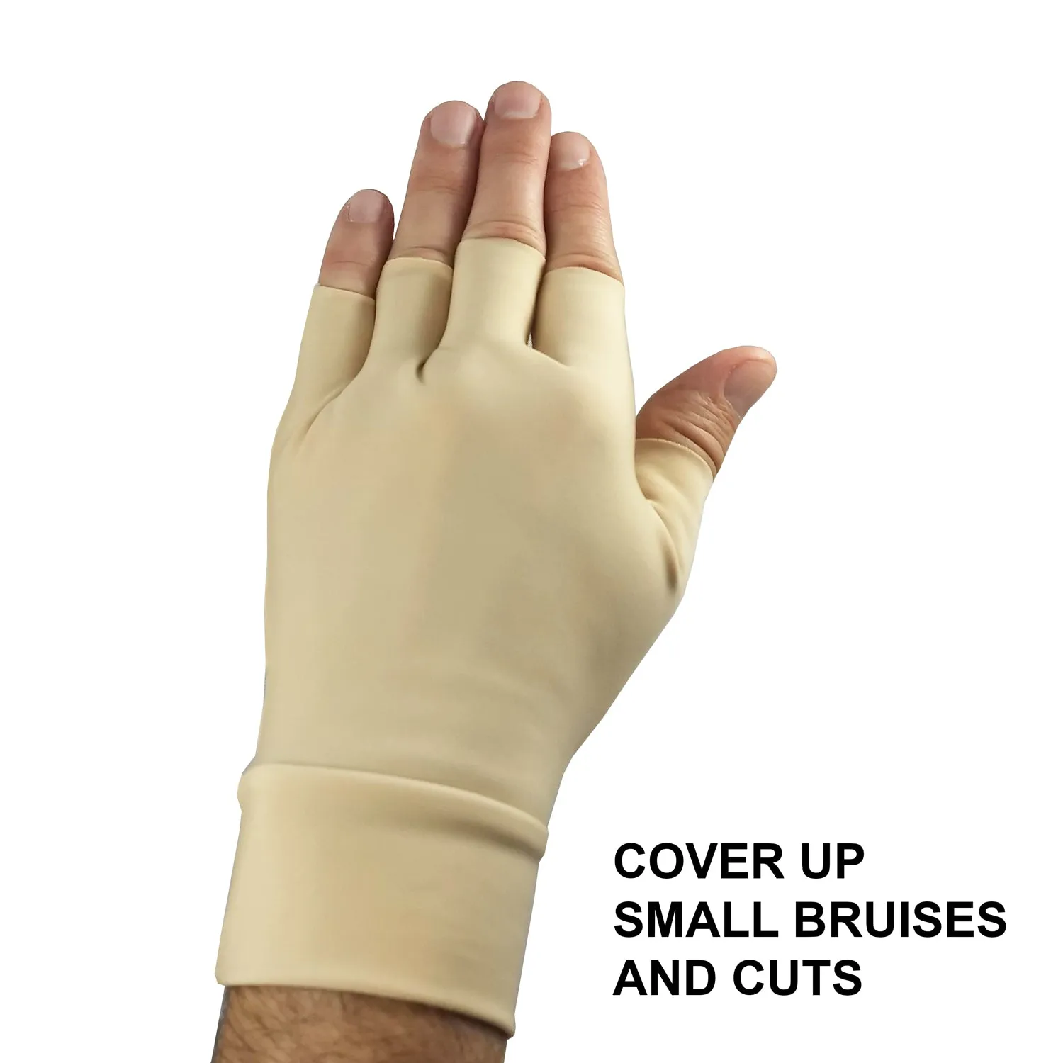 Light Skin Tone Fingerless Gloves for Covering Bruising