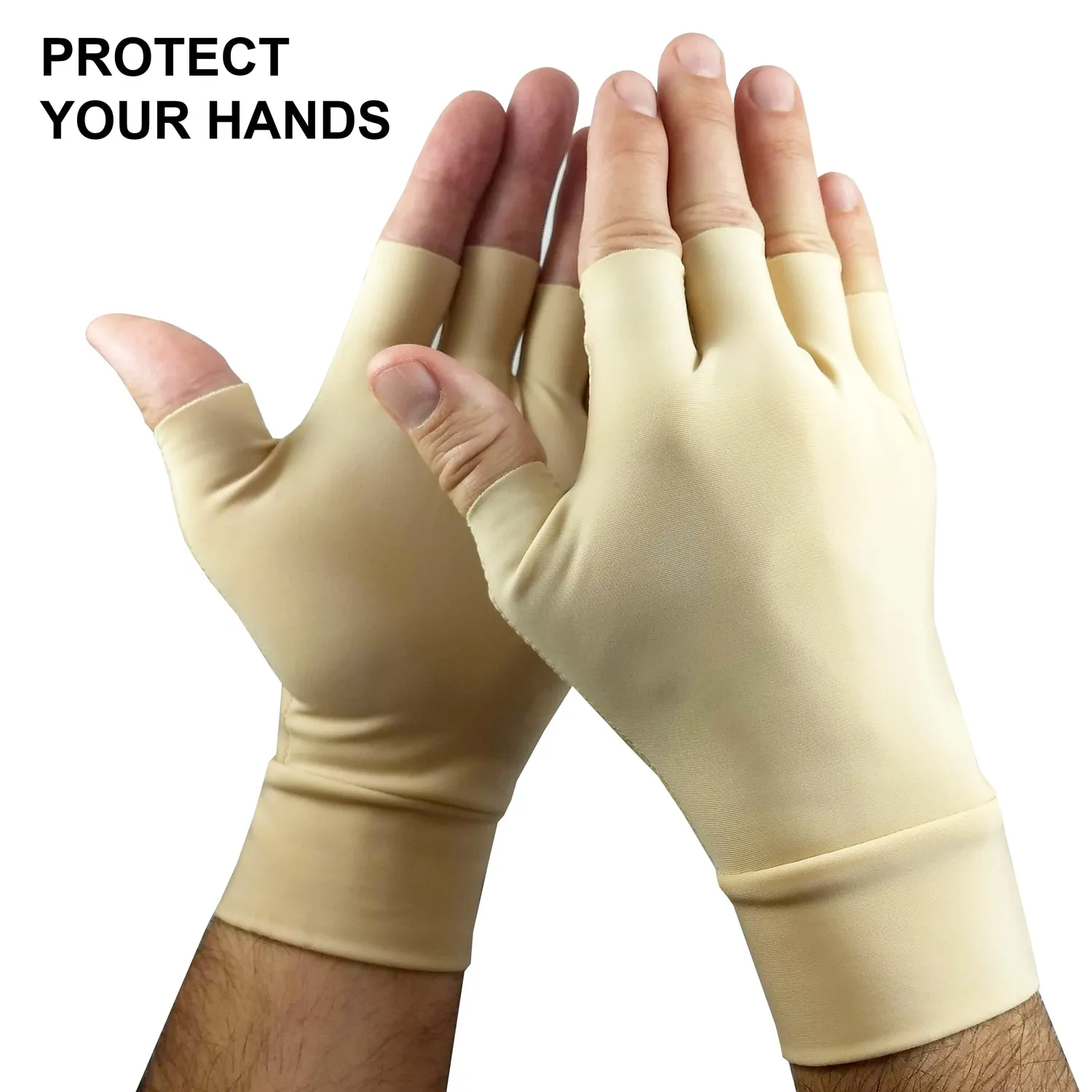 Light Skin Tone Fingerless Gloves for Covering Bruising