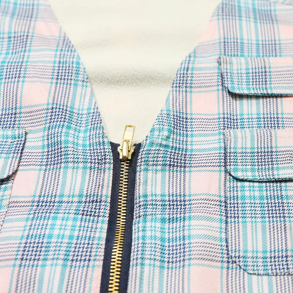 LOGO COTTON VEST PINK CHECK