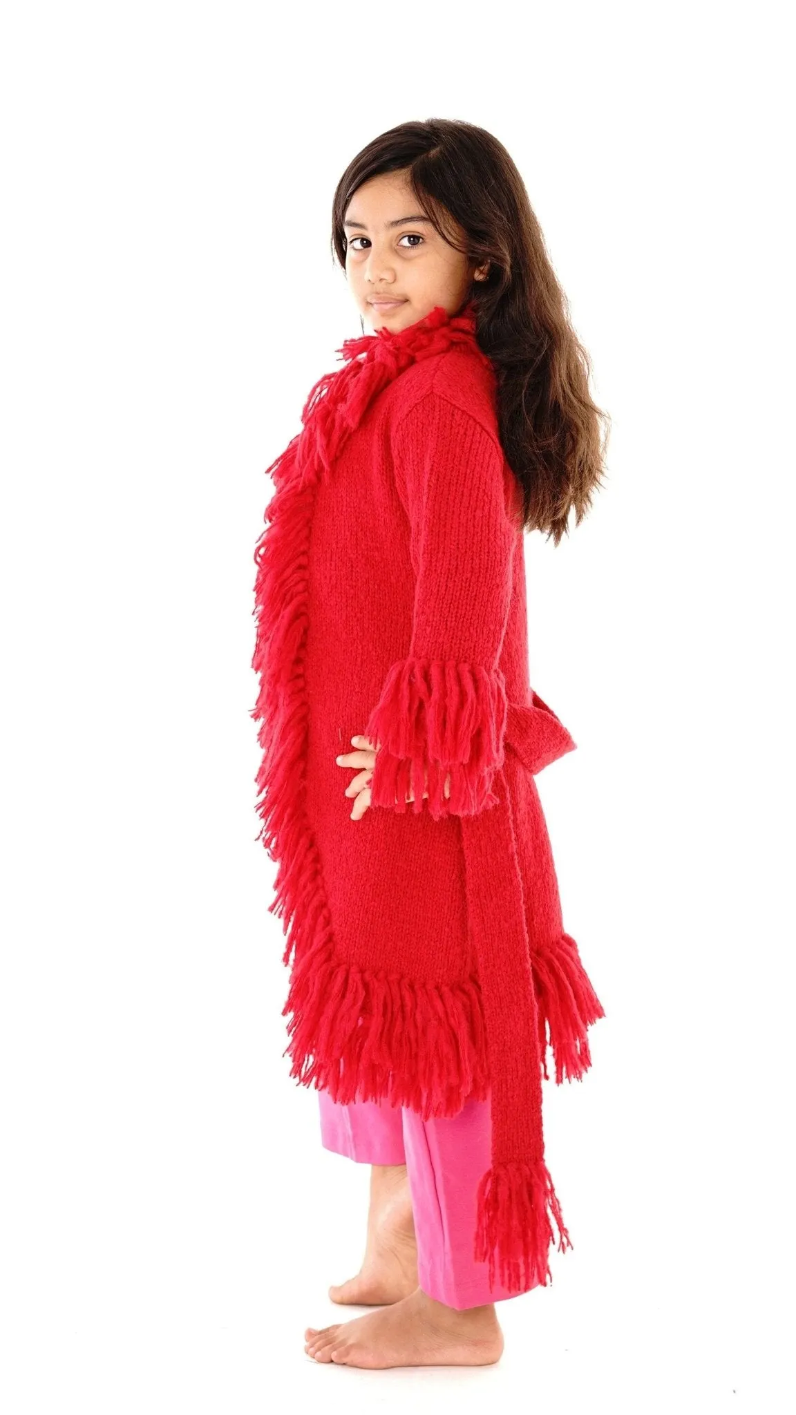 Long Fringed Warm Sweater Jacket