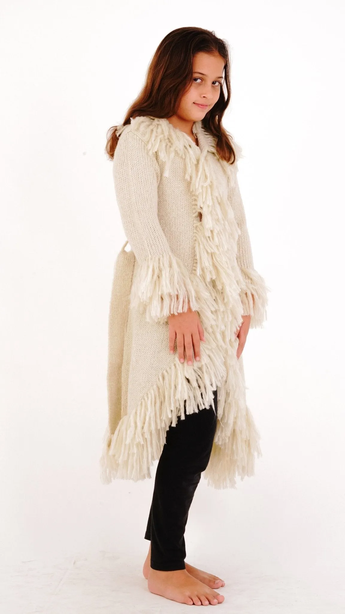 Long Fringed Warm Sweater Jacket