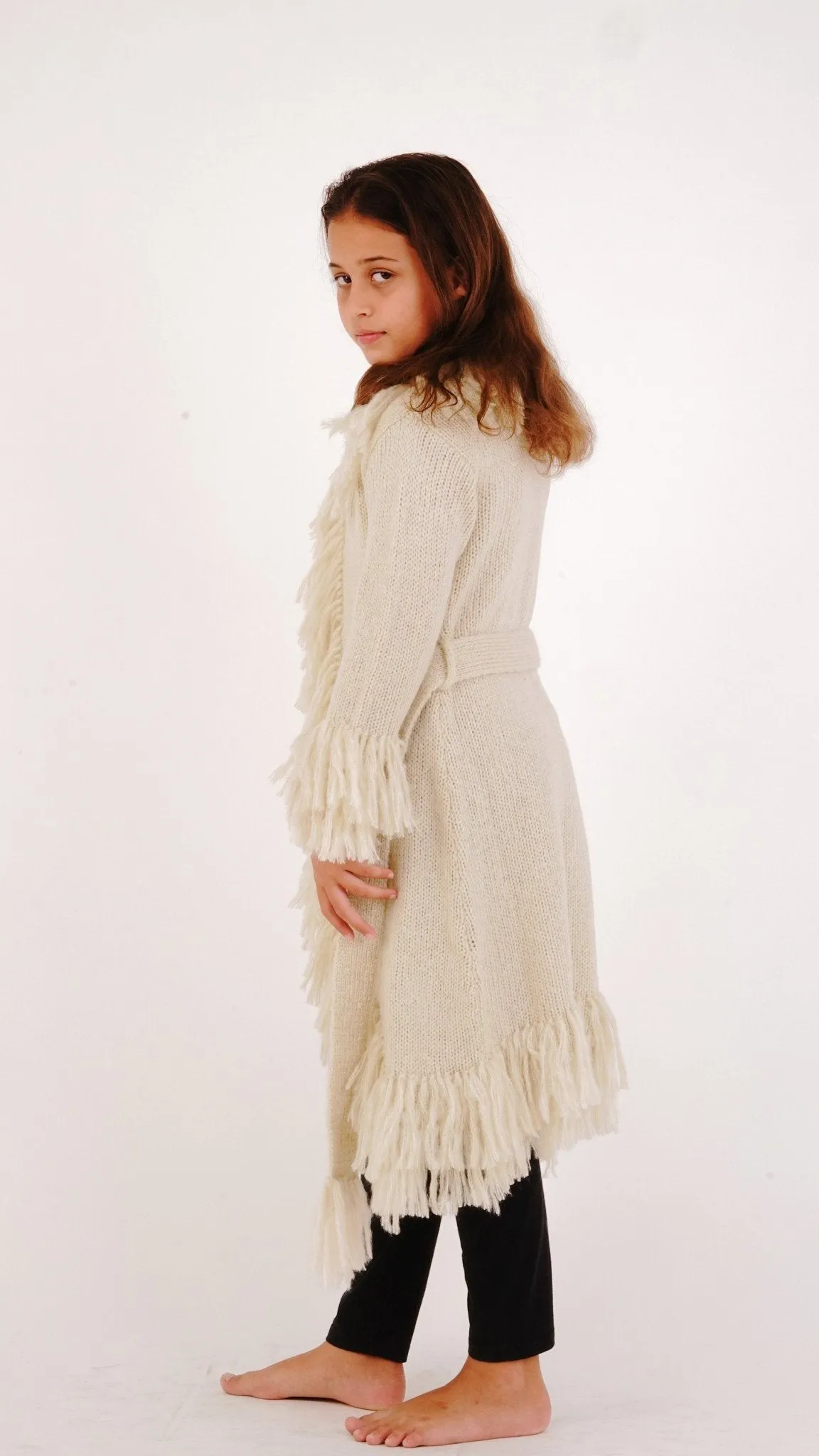 Long Fringed Warm Sweater Jacket