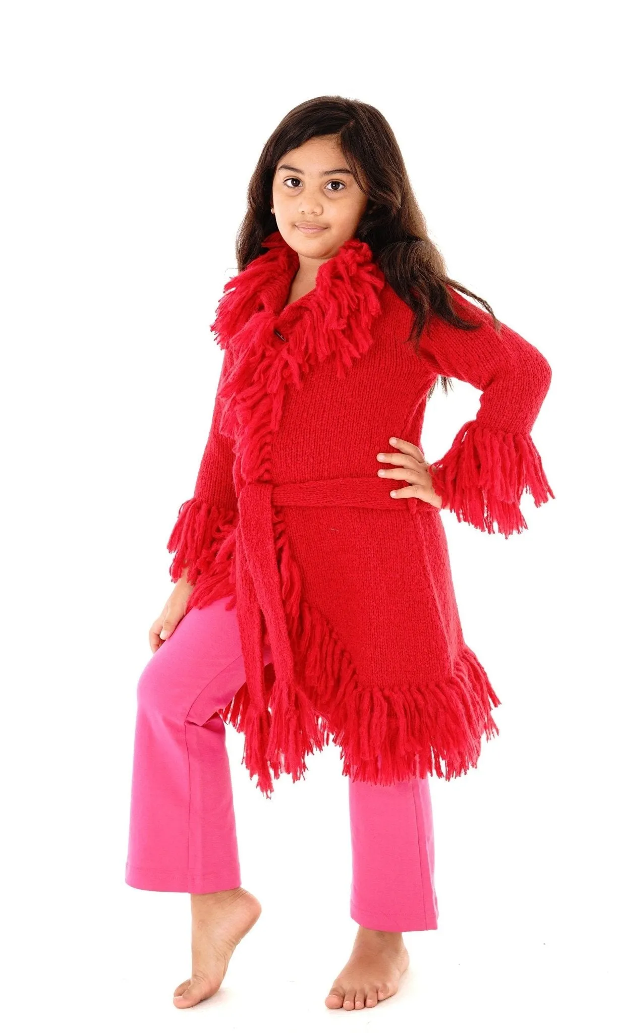 Long Fringed Warm Sweater Jacket