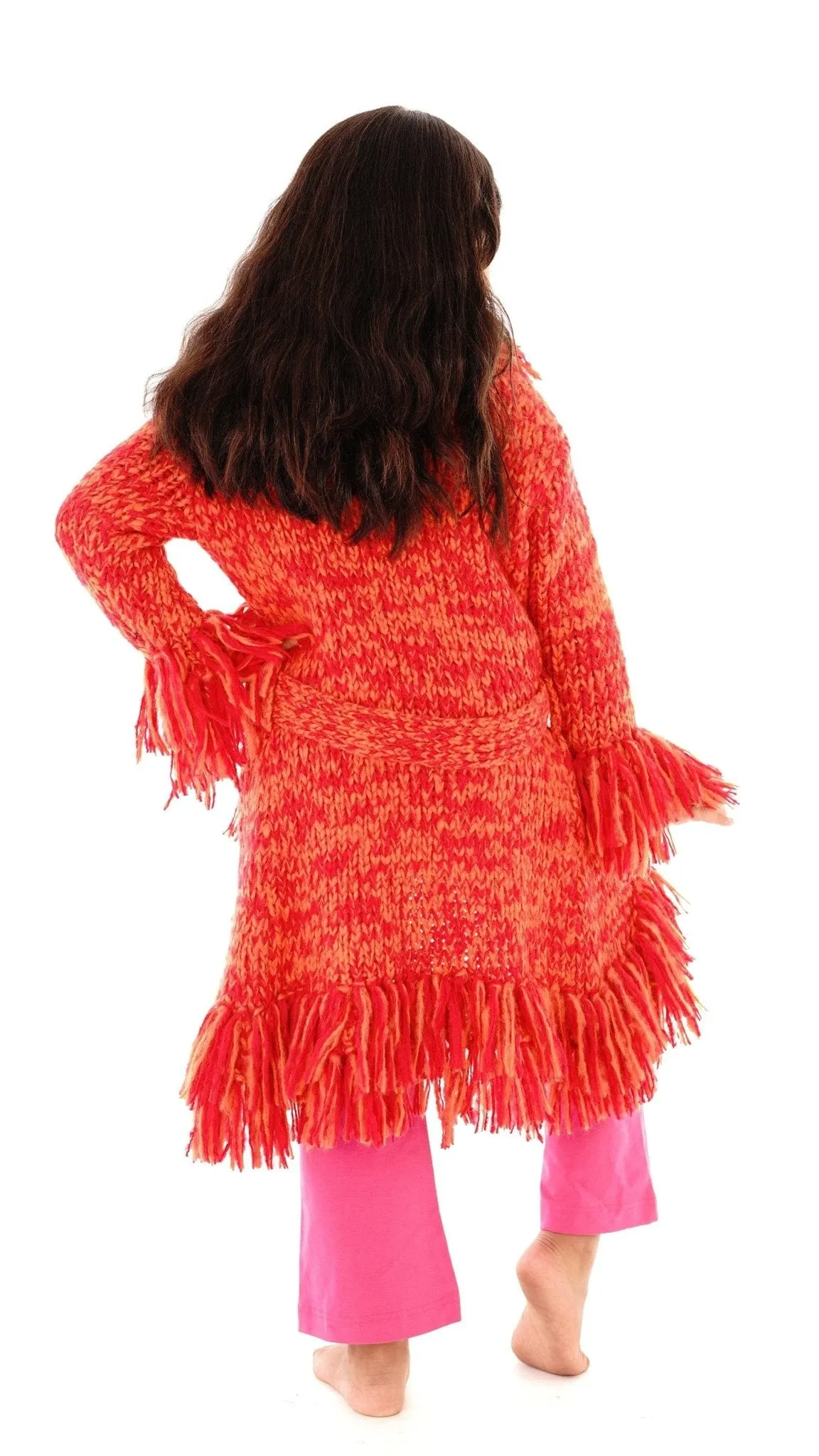 Long Fringed Warm Sweater Jacket