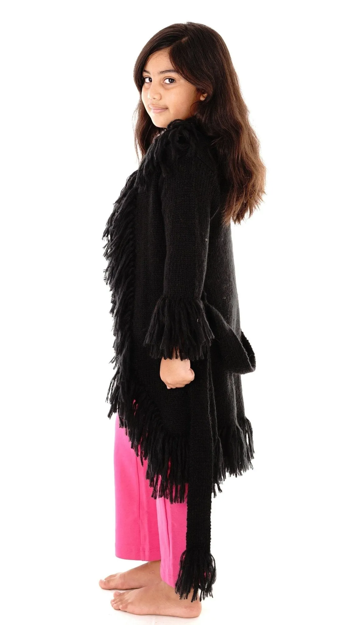 Long Fringed Warm Sweater Jacket