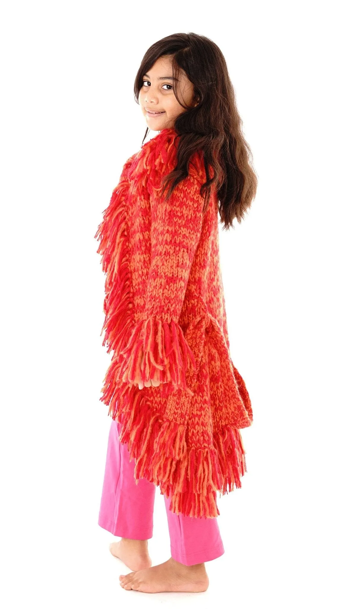 Long Fringed Warm Sweater Jacket