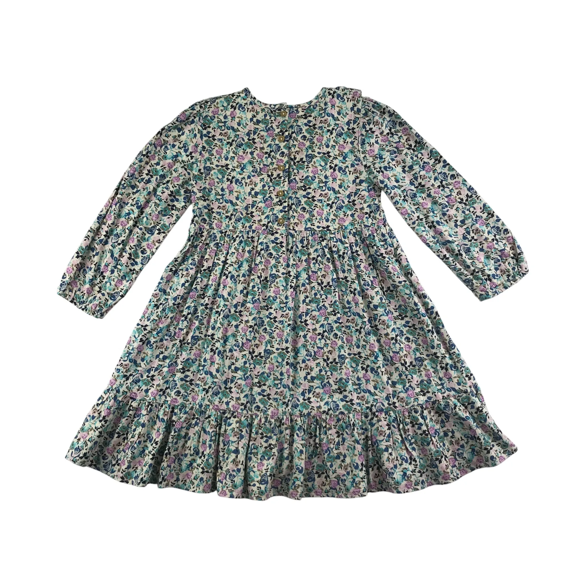 M&Co Kids dress 5-6 years floral blue and pink roses